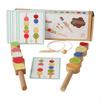 Holzperlen-Meister-Set, Stapelblöcke Feinmotorik Geschenk Schnürperlen Farb-Form-Zuordnung für