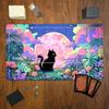 Black Cat Moon Garden Anime Gaming Mouse Pad Playmat Tcg Office Desk Mat For Work Game Pc Laptop Rug Carpet Mousepad