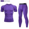 2 stücke männer Compression Sportswear Anzug GYM Enge Sport Yoga Sets Training Jogging MMA Fitness Kleidung Trainingsanzug Hosen Sporting