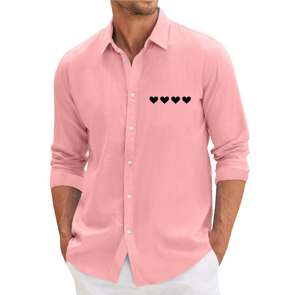 Lässiges, locker sitzendes Langarmhemd für Herren, modisches Revershemd