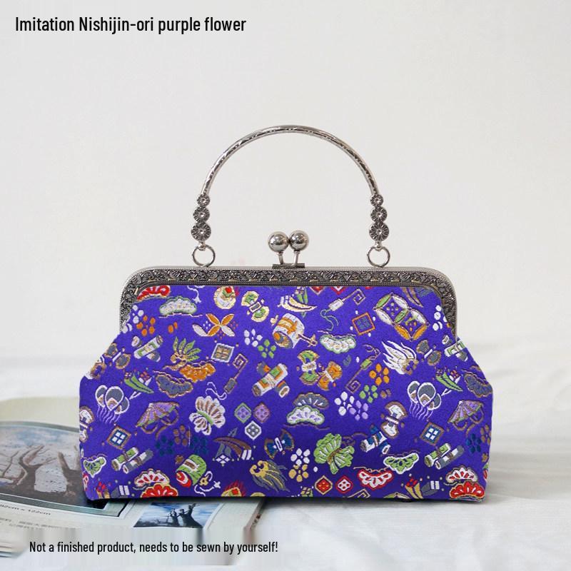 Short Style Handbag Material Kit - Handmade, Multiple Styles, Square Clasp Bag, Includes 20 Needles