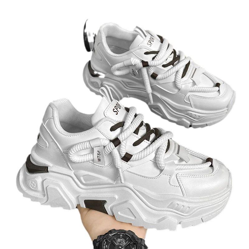 Wiosenne męskie buty nowe oddychające buty męskie trend wszechstronne wewnętrzne podwyższające buty sportowe casual