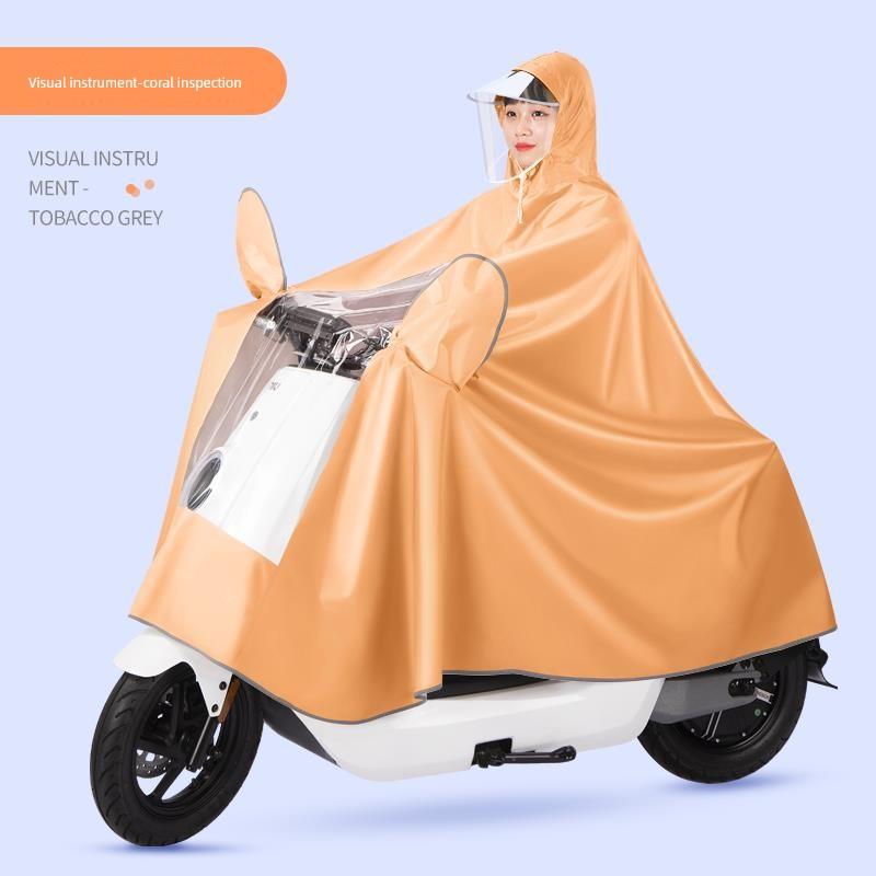 Electric Motorcycle Raincoat for One Person, Women's Small-Sized, Long Full-Body Raincoat for Heavy Rain, Men's Double-Person New Style Rain Poncho