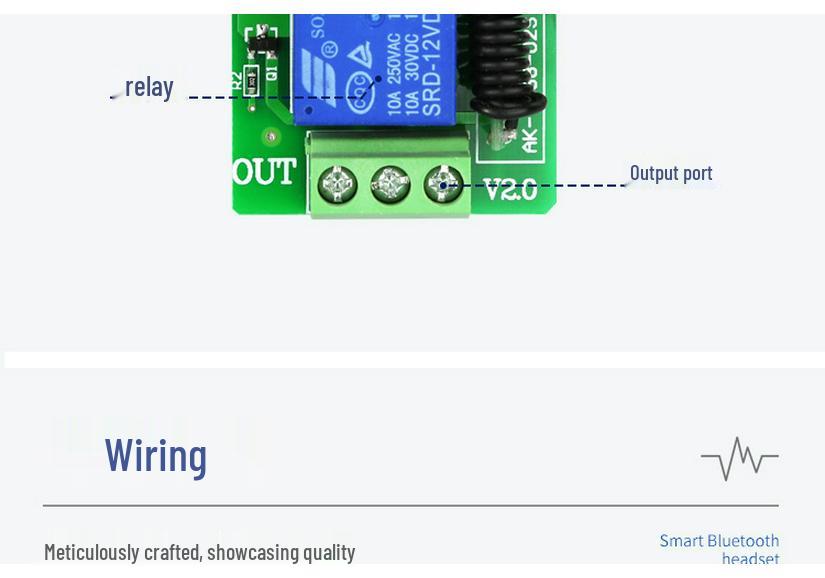 12V DC Single Channel Remote Switch with Long-Range Wireless Door Button.