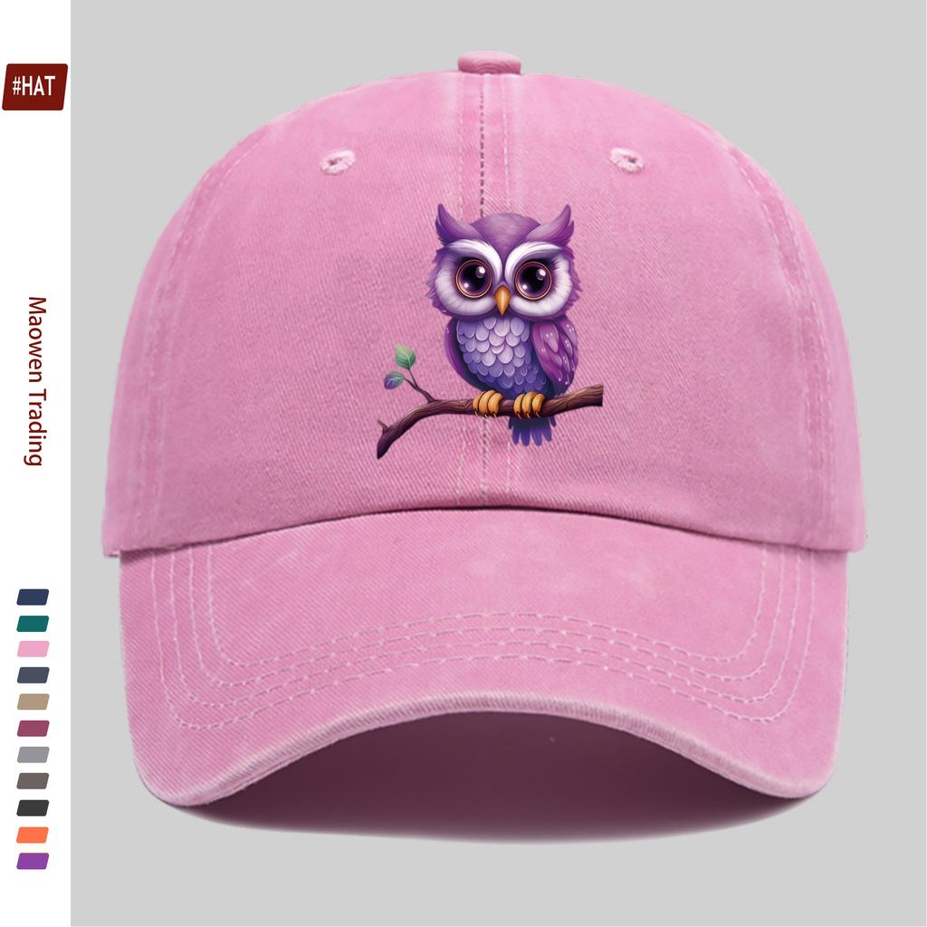 Pc Fashion Cute Cartoon Owl Design Baseball Cap Adjustable Papa Hat for Streetwear Beach Party and Casual Outings