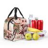 A Vintage Bicycle And Flower Insulated Lunch Bag for Women Kids Leakproof Food Boxes Thermal Lunch Box Tote