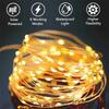 Outdoor Solar-Lichterkette 300/200/100/50 LED Feen-Girlande 8 Modi Garten Hof Baum Weihnachtsfeier Wasserdichte Kupferdraht-Lampe