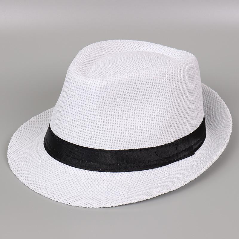 Men's Summer Visor Hat, Old Man's Hat, Plaid and Tricolor Grass Top Hat