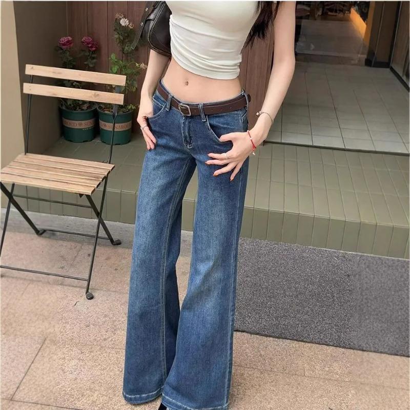 VIONA Low Waist Bell Bottom Denim Jeans Women's Slim Fit High Waist Pants Non Sticky Leg American Retro Hot Girl Style Jeans