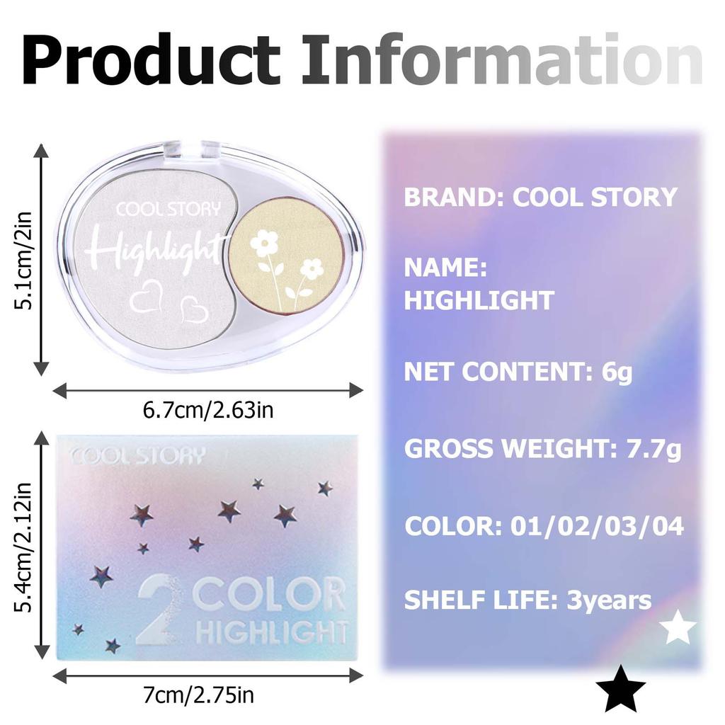 Mousse Two-Tone Mashed Potatoes Highlighter All-in-One Diamond Ginger Nose Powder Body and Face Sculpting Glitter