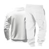 Autumn/Winter Heavyweight Men's Oversized Fleece-Lined Workwear Commuter Stand-Collar Sweatshirt & Workwear Sweatpants Two-Piece Set