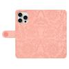 For iPhone 16 Pro Case Flower Imprint Leather Flip Wallet Phone Cover with Wrist Strap