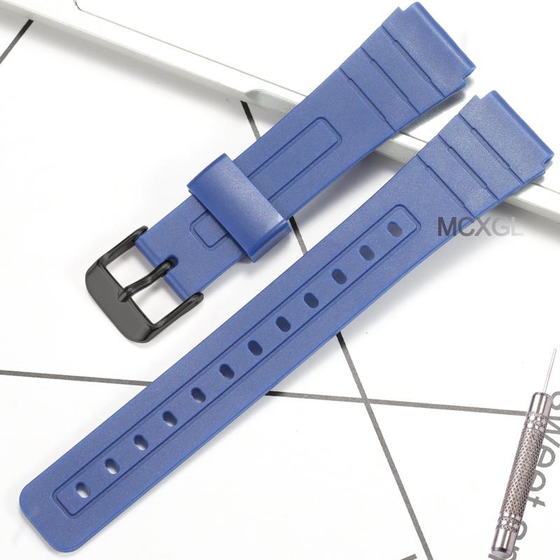 Resin Watch Accessories Suitable for Casio F-91W F-84 F-94 F-105 Men's Replacement Band  Waterproof Watch Band Rubber Strap