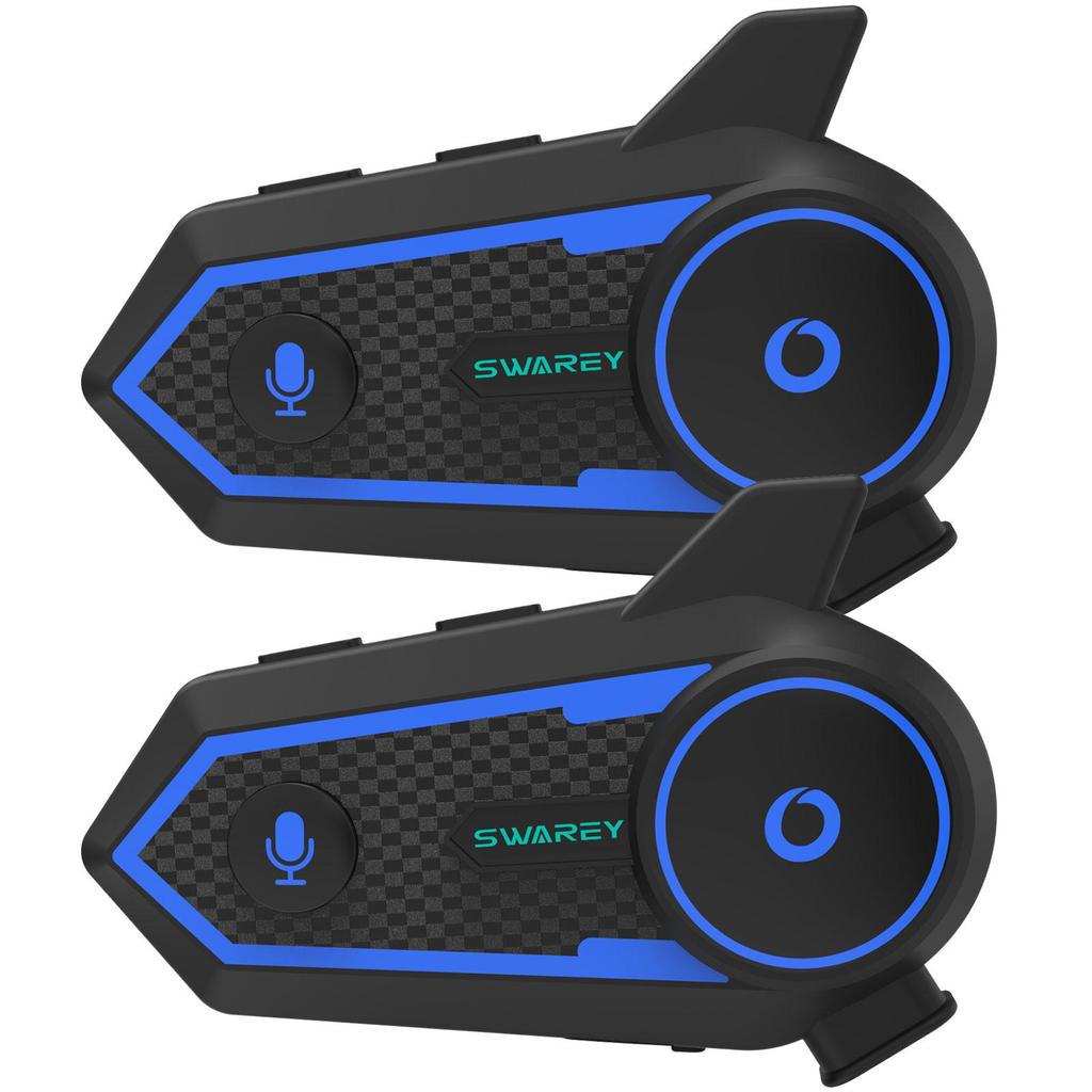 2-Pack Motorbike Motorcycle Bluetooth Helmet Intercom 2 Riders Wireless Waterproof Interphone Headsets 1000m