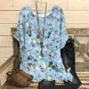 Women's T-shirt Fashion Small Floral 3D Digital Print Round Neck Five Quarter Sleeve T-shirt