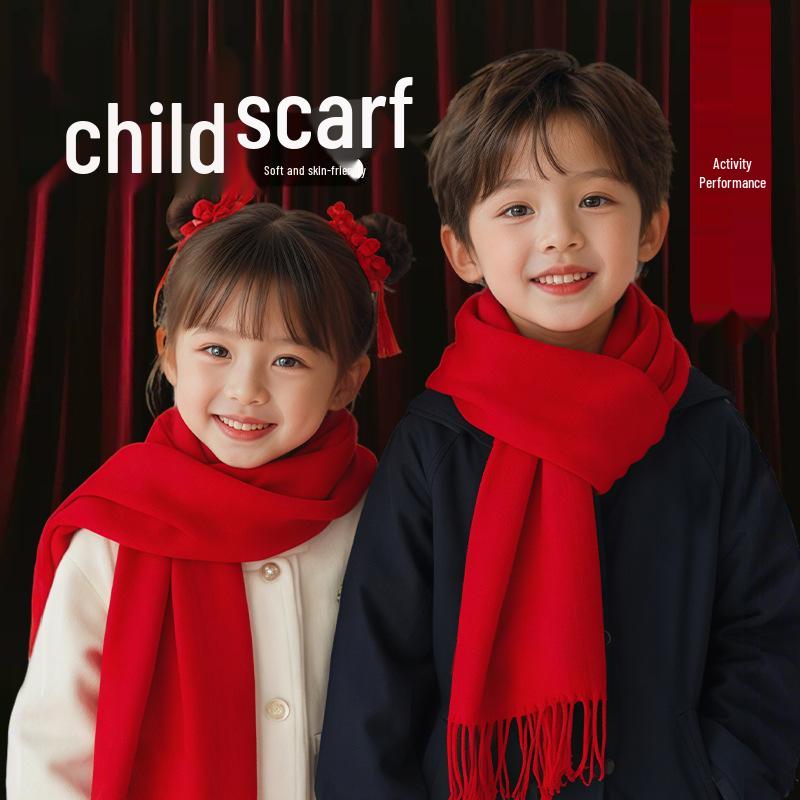 Wysokiej jakości czerwony szalik z nadrukowanym logo na spotkania roczne i wesela