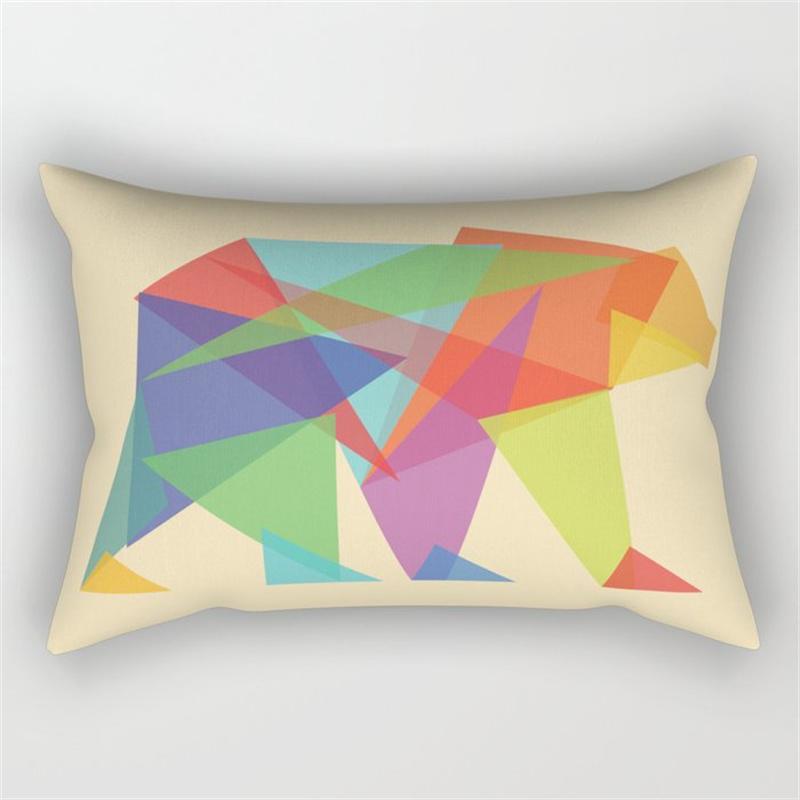 30x50cm Rainbow Geometric Polyester Pillow Cases Abstract Sunrise Mountain Patchwork Pillowcase Sofa Home Decor Cushion Cover