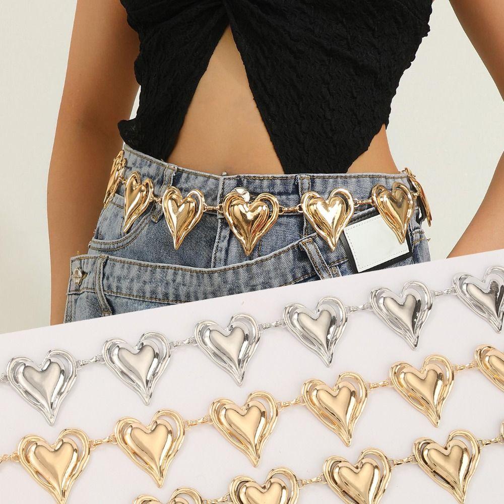 Versatile Heart Waist Chain High-End Metal Waist Chain  Women's Waist Clothing Accessories