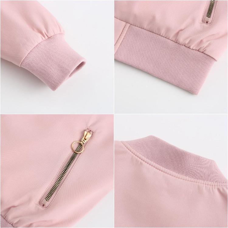 Women's Casual Cotton Bomber Jacket Stand Collar Slim Fit Long Sleeve Thick Outerwear Basic Coats Ladies Motorcycle Fashion