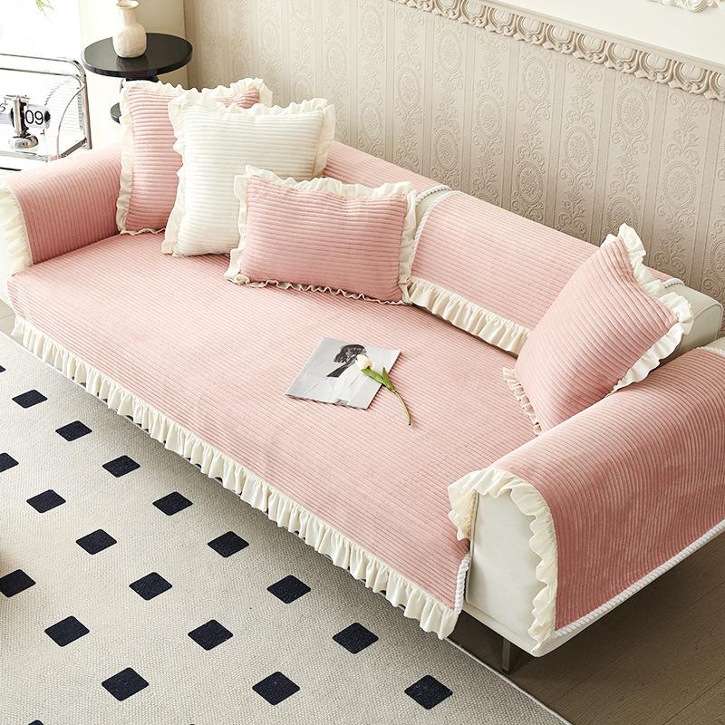 

Зимняя плюшевая подушка для дивана на все времена года, нескользящая, простая, современная, с полным покрытием, утолщенное тканевое полотенце. 110*240cm