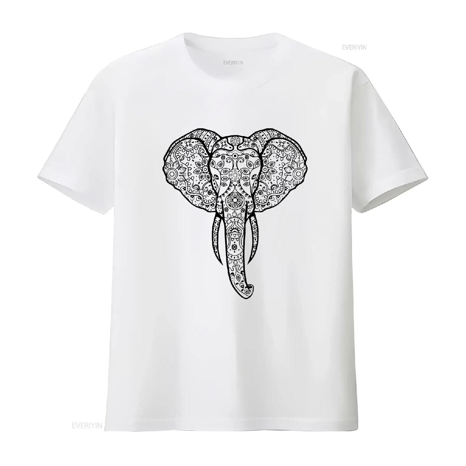 

ElephanT T Shirt Bohemian Zoo Animal Save the Elephants Mandela for Lover vintage Washed Soft Stretched Slightly streetwear XXXXXL білий