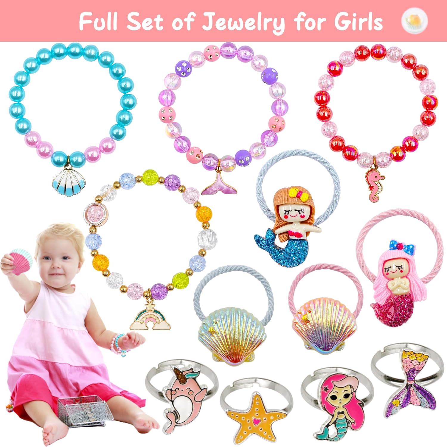 Мермейд бомбочки для ванны для детей девочек с сюрпризом внутри, 6 шт. Натуральные шипучие бомбочки для ванны Принцесса Ракушка, набор с игрушками-украшениями, Рождество