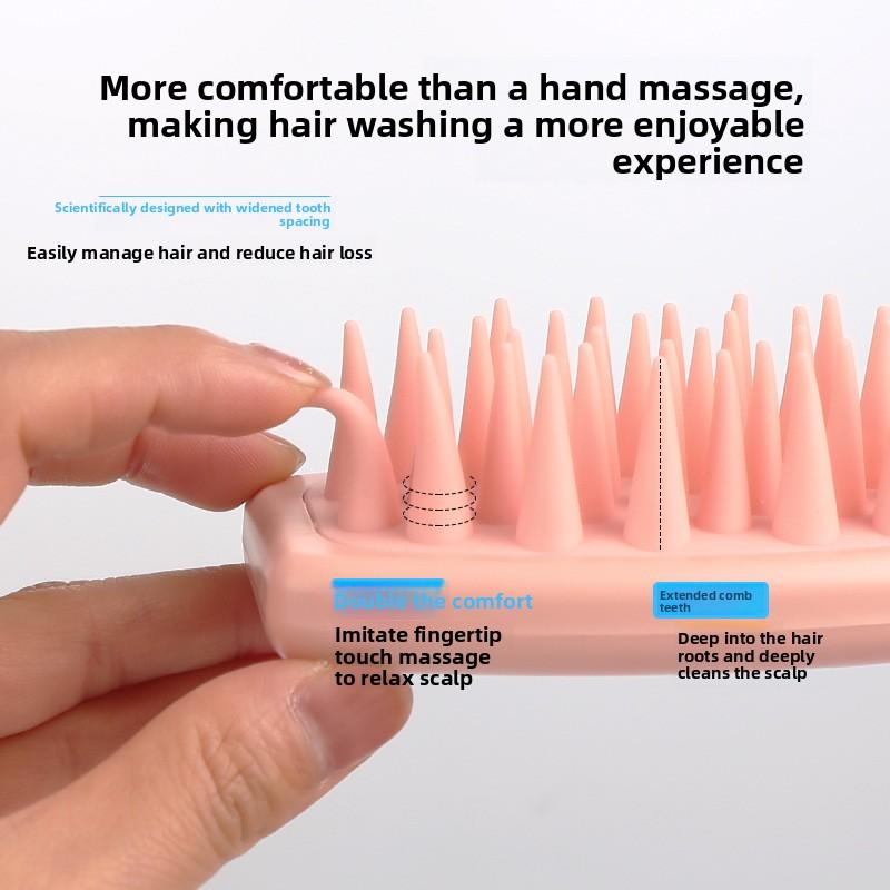 Long-Handle Silicone Scalp Massage Brush for Women, Gentle Hair Washing Comb for Deep Cleaning, Perfect Home Hair Care Tool