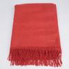 HERMES cashmere/wool fringe Scarf OrangeUsed
