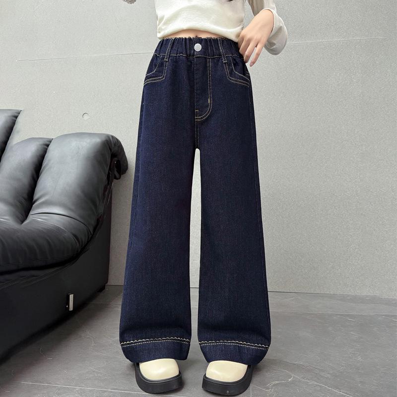 Girls' Wide-Leg Casual Pants – Spring/Autumn 2025 Korean Fashion, Versatile Long Pants for Big Kids