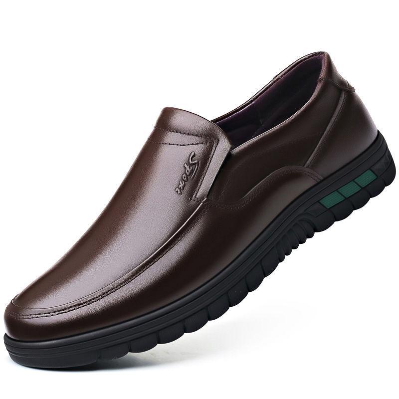 Men's PU Leather Shoes Formal Dress Loafers Large Size Casual Soft Mens Business Comfortable Non-slip Driving Shoes