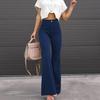 Autumn Women's Clothing Solid Mid-Rise Slim Fit Faux Leather Bell Bottom Corduroy Casual Pants
