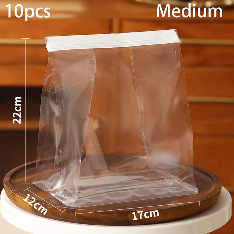 10pcs Toast Bakery Bag With Clear Window Bread Packaging Bags Curling Wire Sealing Avoid Oil Baking Takeaway Food Cake Package