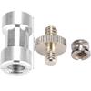 Jeu de vis double tête 1/4in-3/8in Adaptateur de pied de lumière Vis de trépied en métal pour support de lumière, parapluie, support de caméra