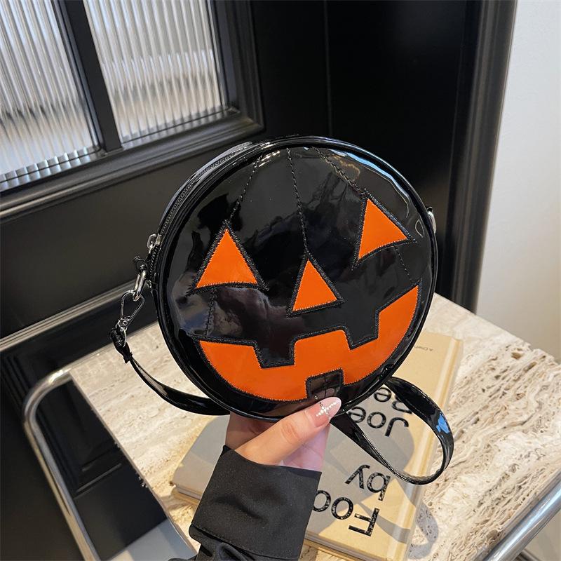 Bolsa Transversal de Abóbora de Desenho Animado - Bolsa de Ombro Divertida de Halloween para Mulheres