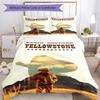 3 stk Yellowstone Sengetøjssæt Dynebetræk Lukning Indeholder 1 Dynebetræk & 2 Pudebetræk, Blødt og Behageligt til Alle Årstider.