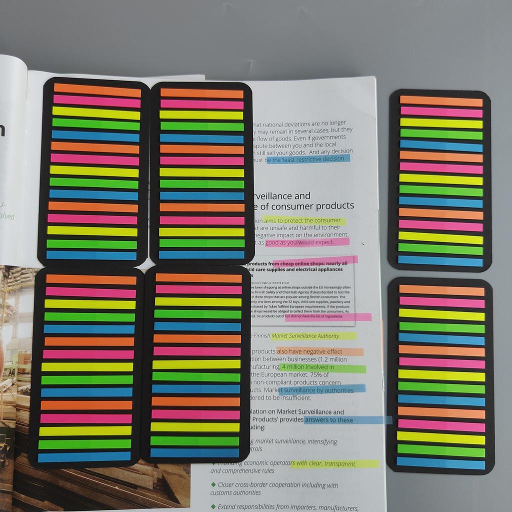 6 Packs Transparent Sticky Notes Tab Self-Adhesive Kawaii Clear Bookmarkers Annotation Books Page Marker Stationery