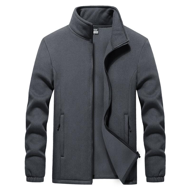 Pánská nadměrná oboustranná fleecová mikina kardigan v evropském a americkém stylu