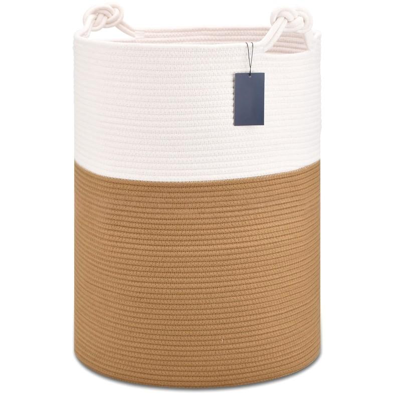 ABWR-Woven Cotton Rope Laundry Basket-Large Capacity Multifunctional For Home Storage Bin