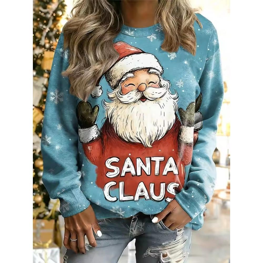 Fall Winter Pullover Women's Funny Old Lady Sweatshirt Trendy 3D Print O-Neck Long Sleeve Tops  Women's Apparel Streetwear