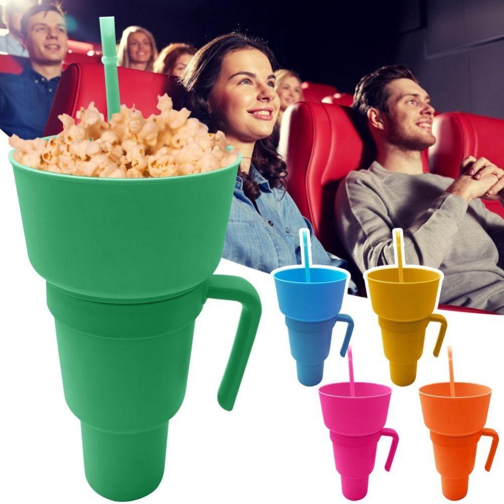 

with Straw Stadium Tumblers 2 in 1 Snack Drink Cup Multifunction Cinema Home
