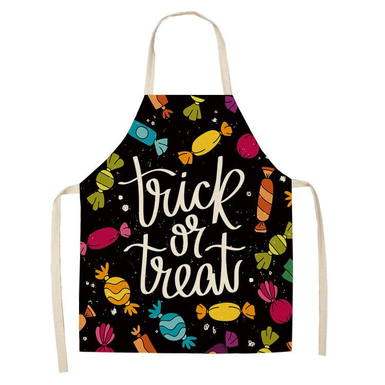 Halloween Apron Print Sleeveless Anime Kitchen Apron Cooking Dirty Waterproof