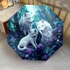 1 PC Automatic Folding Umbrella - Wolf Family Pattern, Portable & Foldable Design with 8 Ribs, Christmas Birthday Gifts
