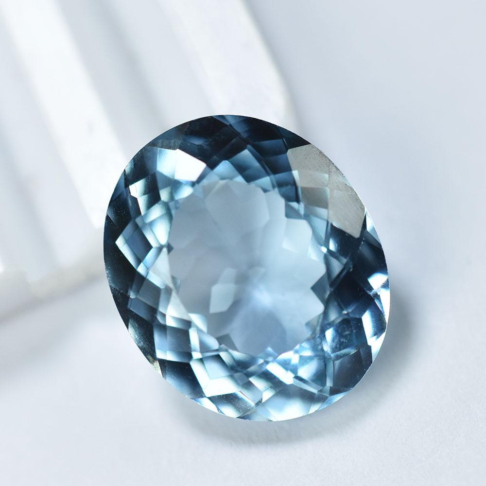 Amazing Ocean Blue Aquamarine Crystal Oval Cut Gemstone 10.19 Ct Certified