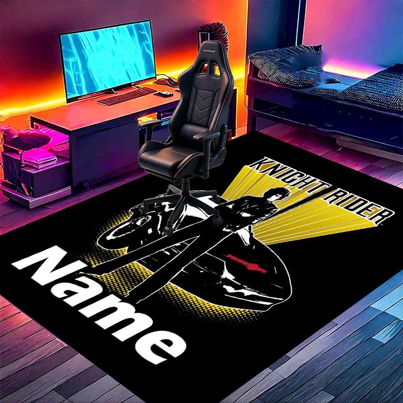 Custom Name Personalized Knight Rider Print Carpet, Versatile Home Decor Rug, for Playroom, Apartment, Balcony, Entryway, Hallway Gift