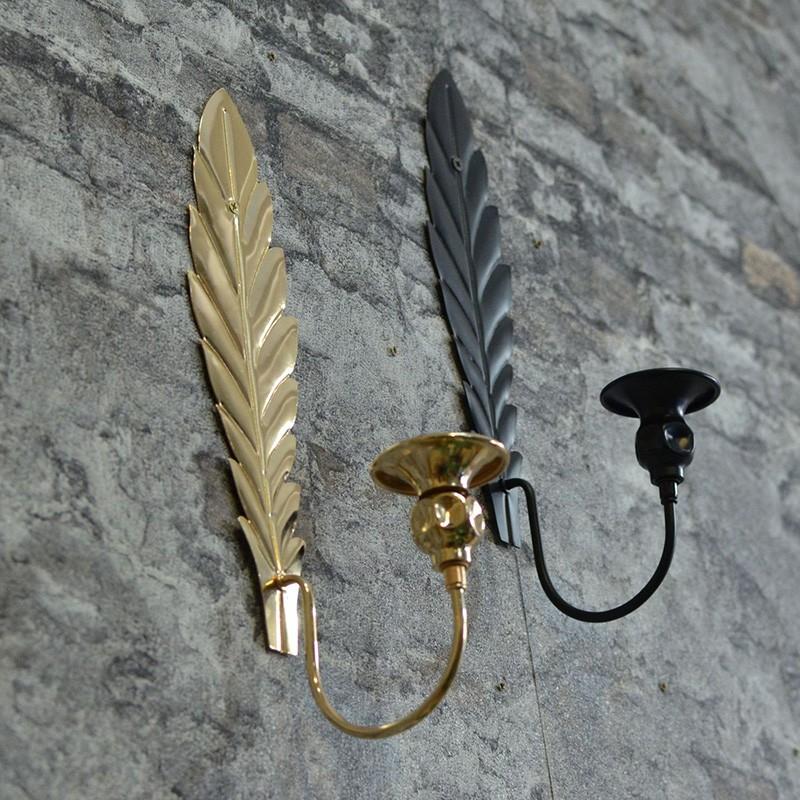 1PC Candle Stands Leafs Iron Birthday Party Candlestick Home Decoration Metal Background Wall Wall Hanging Durables