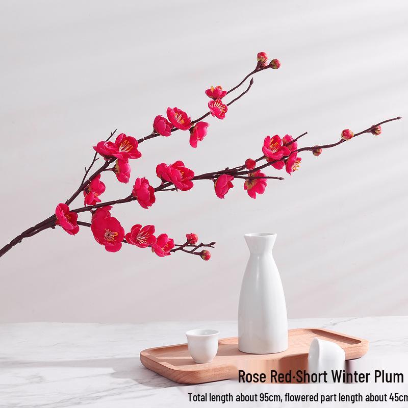 Silk Plum Blossom Simulation Flowers for Home Decor: Perfect for Living Room, TV Cabinet, or Coffee Table Arrangements.