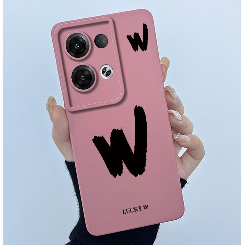 For OPPO Reno 8 Pro 5G Reno8 Reno8 Pro Plus Shockproof Phone Case Lucky Initial Letter Casing Silicone Soft Matte Back Cover