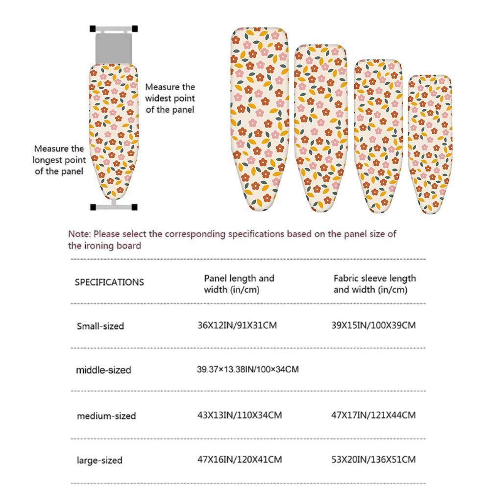 Floral Pattern Ironing Board Cover Thickened Ironing Heat Shield  for Ironing Table Accessories
