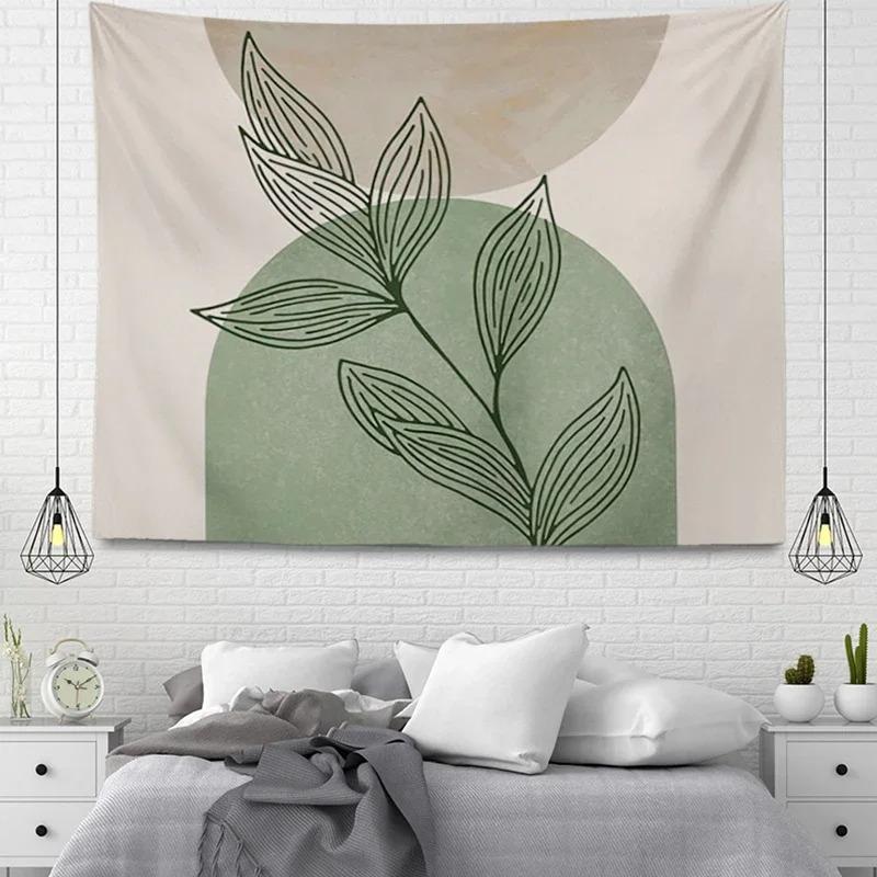 Simple Plant Green Leaf Wall Decor Tapestry Home Living Room Tapestry