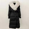 OFTBUY Winter Jacket Women Long Natural Real Raccoon Fox Fur Collar White Duck Down Coat Belt Thick Warm Casual Outerwear